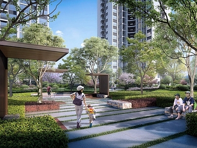 现代小区景观 住宅景观