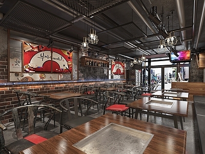 工业风火锅店