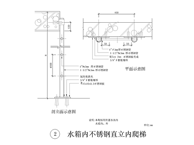 19类平屋面建筑构造爬梯大样 施工图 建筑通用节点