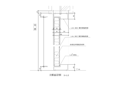 23类金属门立断面详图 施工图 通用节点