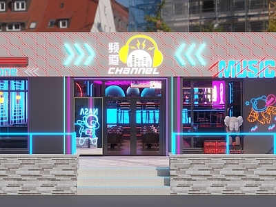 现代酒吧门头