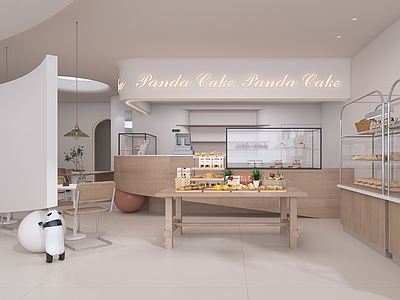 现代奶茶店 咖啡店 备餐区 单层 休息区 收银前台