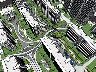 现代小区景观 住宅景观