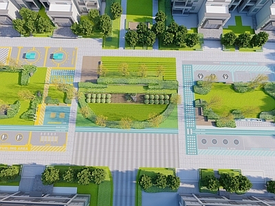 现代住宅景观 运动健身广场 消防登高面 植物科普园 邻里宅间 羽毛球场 住宅景观