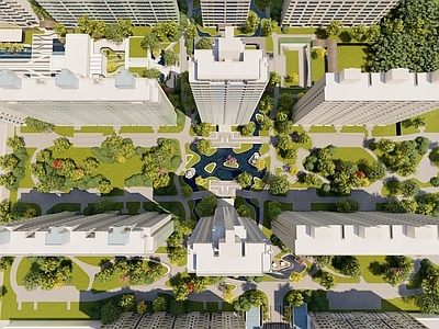 现代小区景观 住宅景观