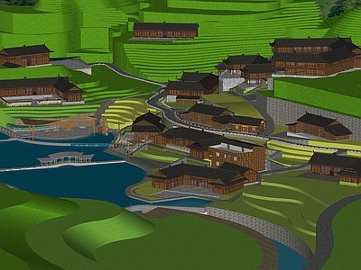 现代乡村公园 广场景观 公园景观