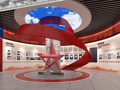 现代党建展厅 立柱 公安展厅