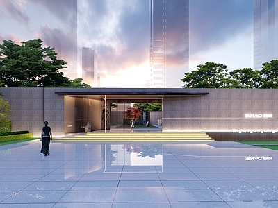 现代示范区展示区入口大门 门头仪式入口