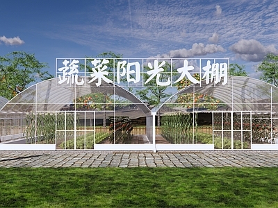 现代农业蔬菜大棚 蔬菜种植基地 温室大棚基地 蔬菜采摘园 辣椒 玉米