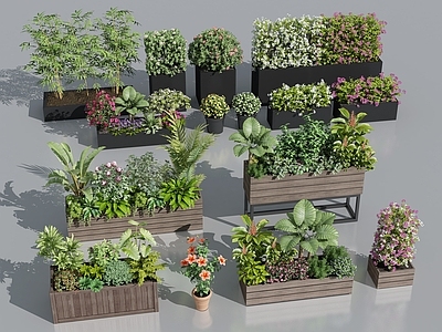 现代花箱 外摆花箱 花草