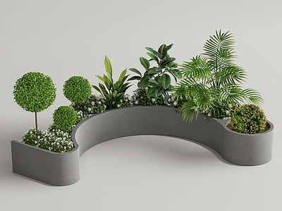 现代户外花箱 植物组合 球形灌木 网红花草植物组合
