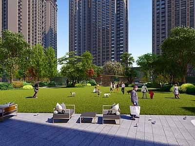 现代小区景观 住宅景观
