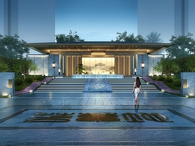 新中式入口大门 示范区