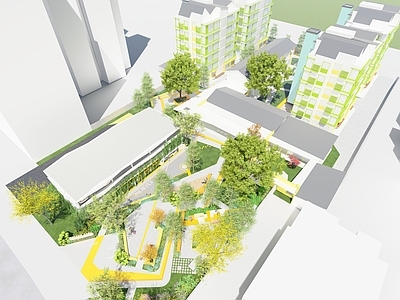 现代小区景观 口袋公园 住宅
