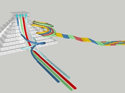 游乐设施 玛雅风格竞速滑道 水娱乐儿童游乐场