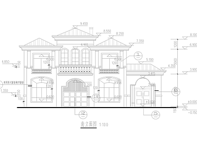 二层自建房别墅建筑 施工图