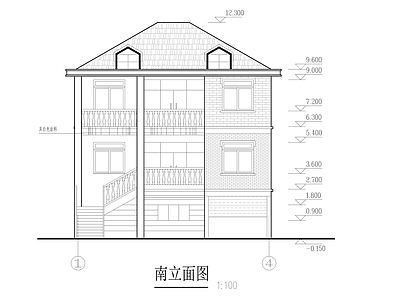 三层农居房建筑 施工图 自建房