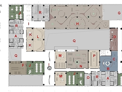 5000m²服装展厅及办公室平面图 工装平面图