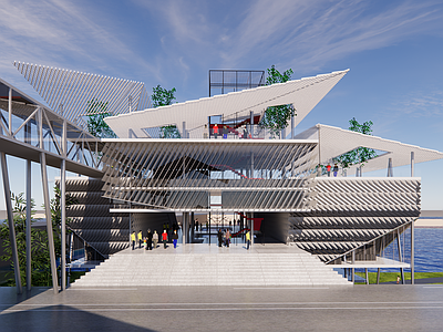 现代博物馆 展厅 文化建筑