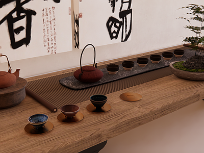 建盏茶具 茶室陈设