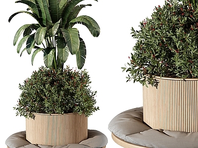 现代户外植物休闲公共椅