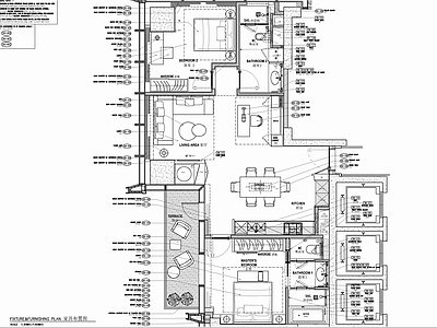 120㎡家装室内 施工图 平层