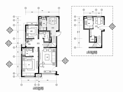 90㎡家装室内 施工图  平层