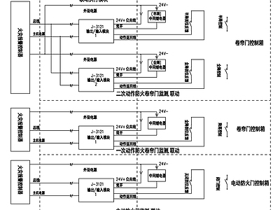 防火卷帘门联动系统接线 施工图 电气图