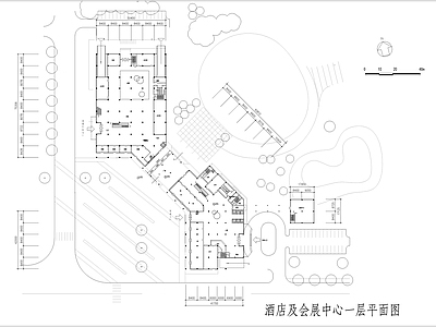 酒店及会展中心各层平面图 建筑平面图