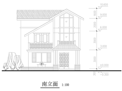 270平三层自建小别墅建筑 施工图 自建房