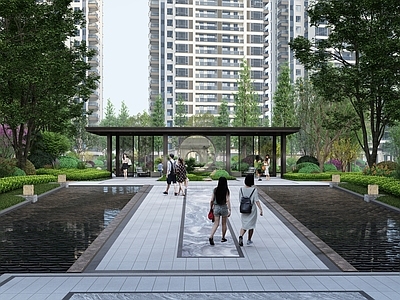 现代小区景观 住宅景观