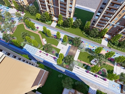 现代小区景观 住宅景观