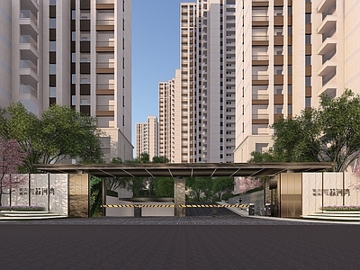 现代小区景观 住宅