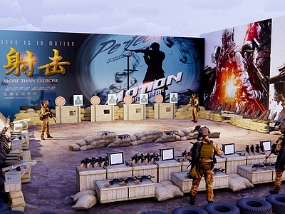 现代户外射击场 打靶场 射箭场 真人射击练习 箭馆 儿童乐园 运动公园