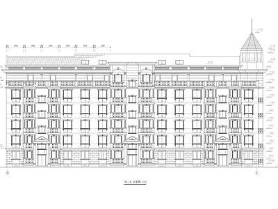 六层欧式坡屋顶住宅楼建筑 施工图