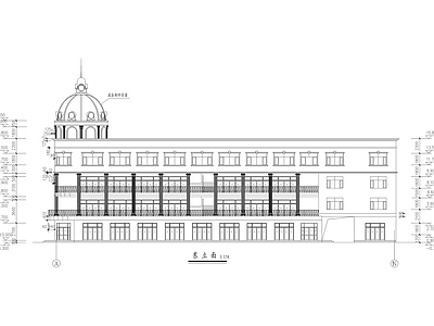 四层欧式商场建筑 施工图