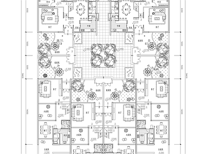 合院别墅建筑 平面图