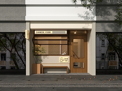 现代咖啡店门头 早餐店头 灯箱 打卡头