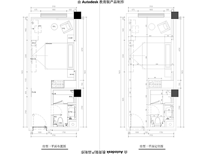 商务酒店大床房 施工图 客房
