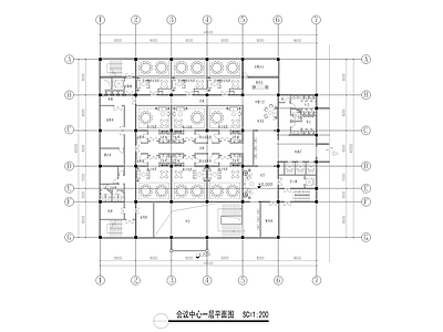 酒店宴会厅报告厅平面方案图