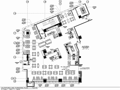 800㎡全日制餐厅室内 施工图