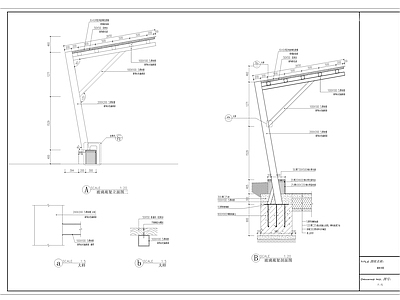 单臂廊架详图 施工图