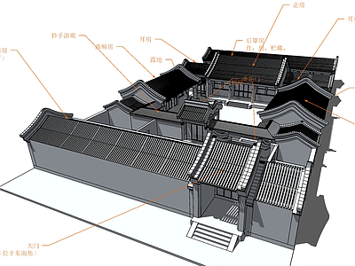 新中式风格四合院 大杂院