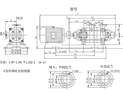 水泵的各种样式详图 施工图
