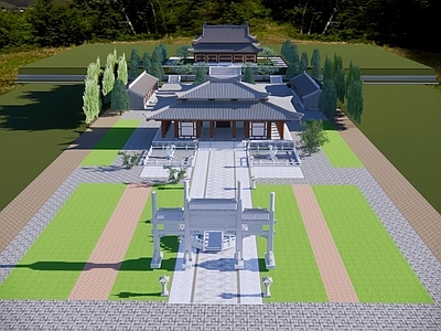 中式寺庙建筑