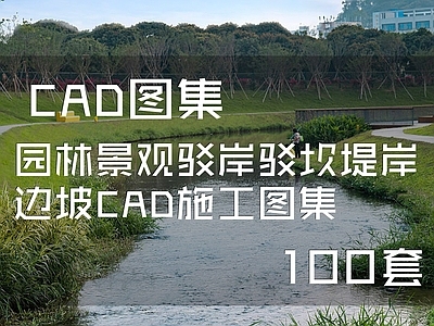园林景观驳岸驳坎堤岸边坡图集100套 施工图 休闲景观