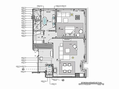 120㎡酒店豪华客房套房室内 施工图 客房