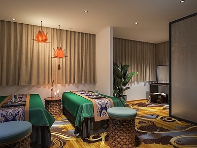 东南亚美容SPA店 按摩SPA 装饰画 包间