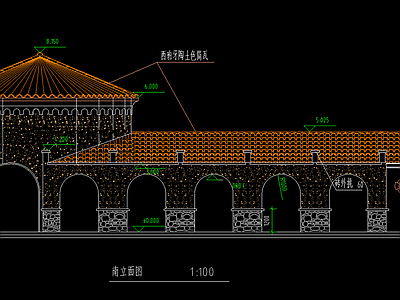 西班牙风格售楼处建筑 施工图