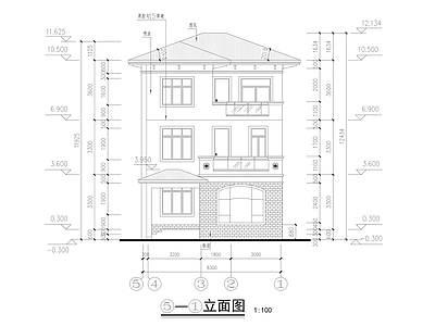 260平三层简欧别墅建筑 施工图